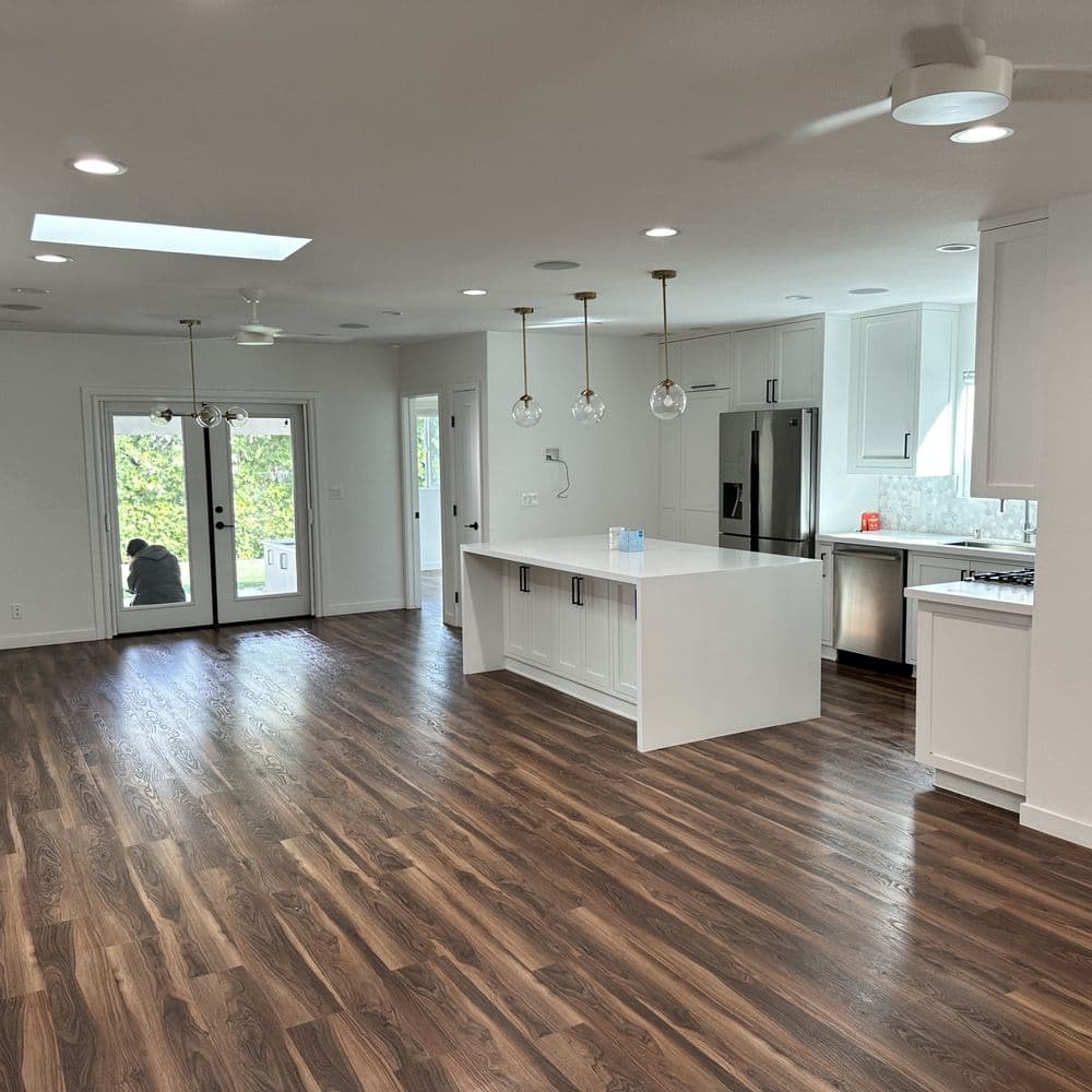 Open-concept kitchen deep cleaned and listing-ready in Leander TX
