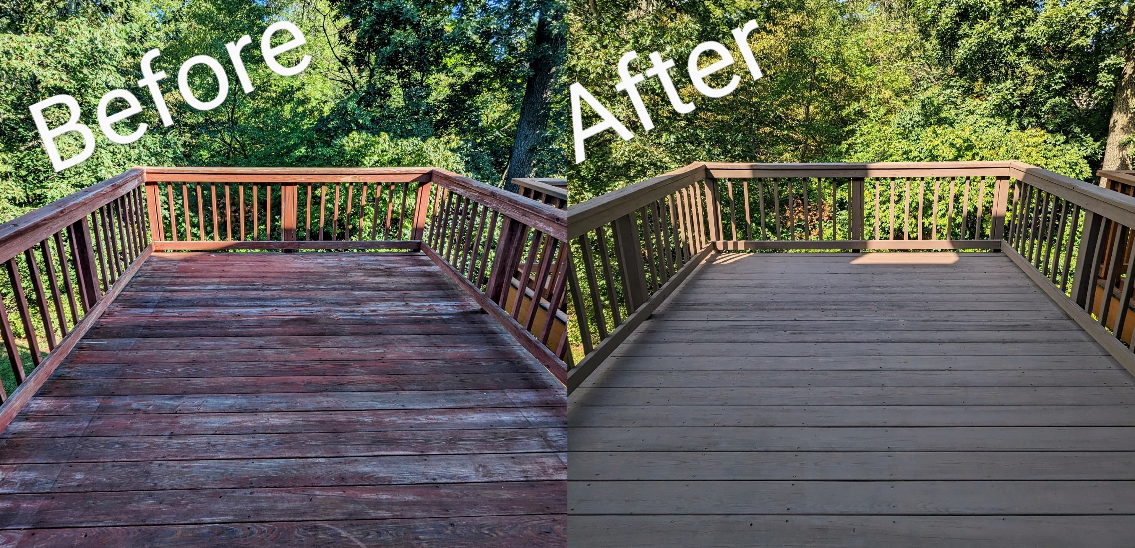 Deck repaint before and after in Lakeway TX