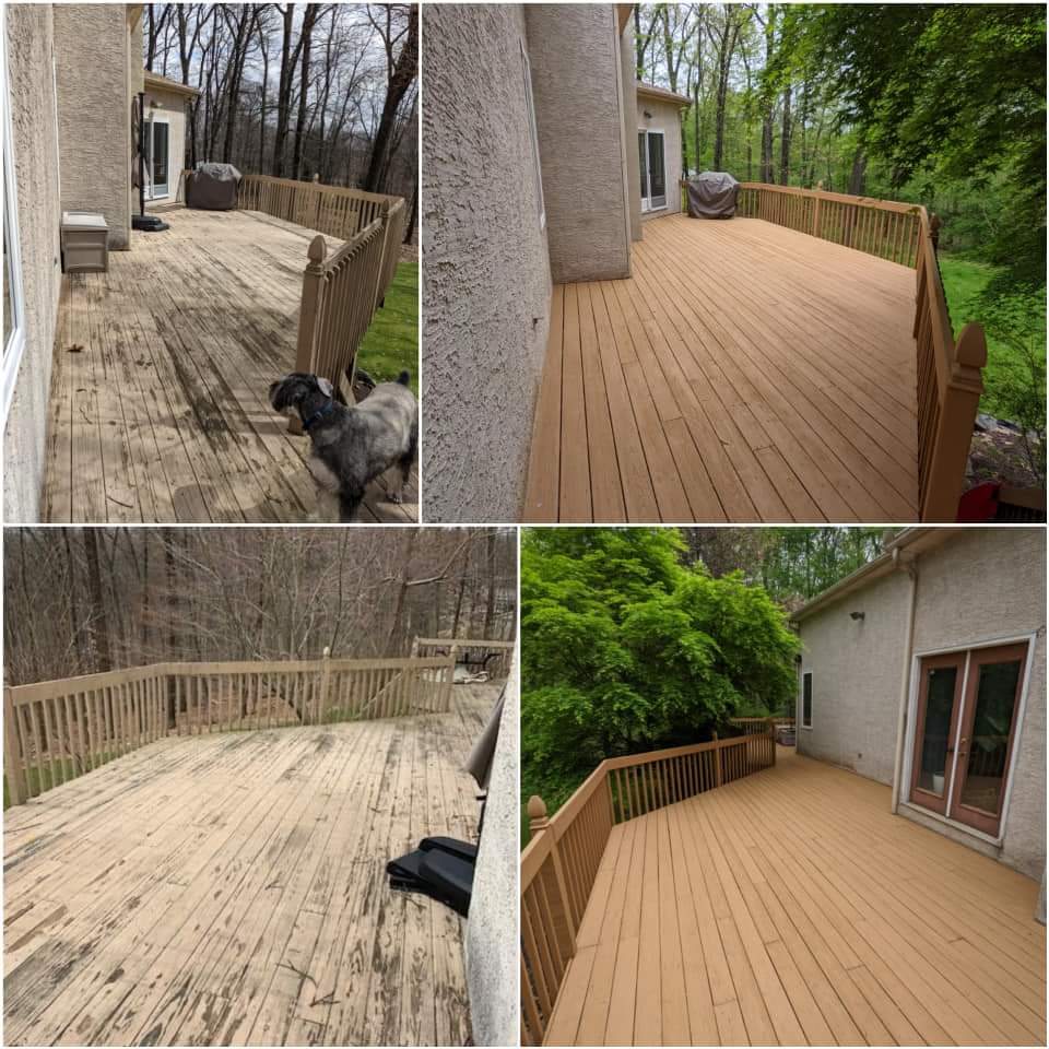 Deck stain and repaint before and after in Bee Cave TX