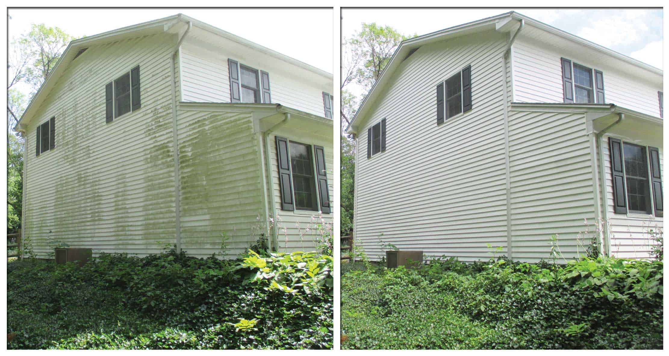 Exterior pressure washing before and after in Cedar Park TX