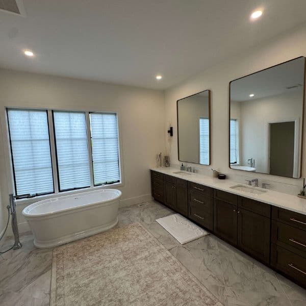Luxury bathroom professionally deep cleaned for home listing in West Lake Hills Austin TX