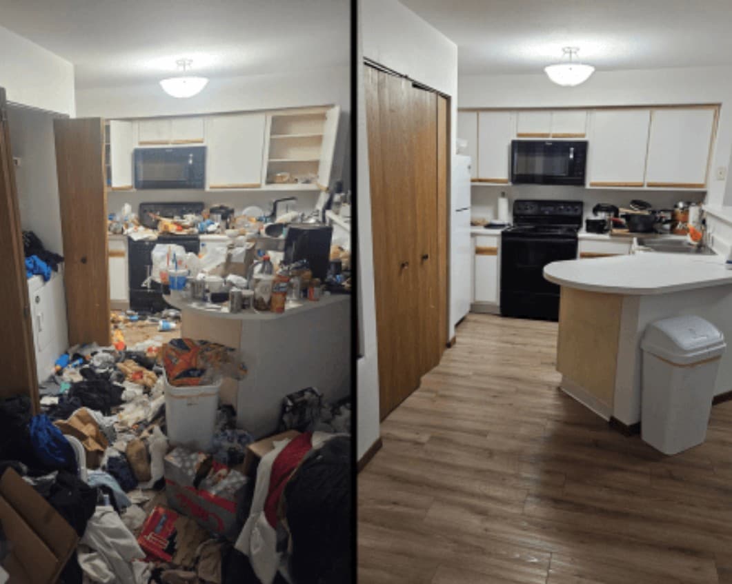 Kitchen deep cleaning before and after in Dripping Springs TX