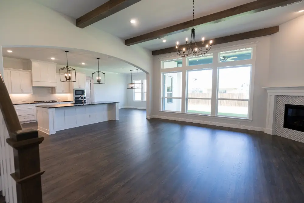 Open-concept living area deep cleaned for home listing in Lakeway TX
